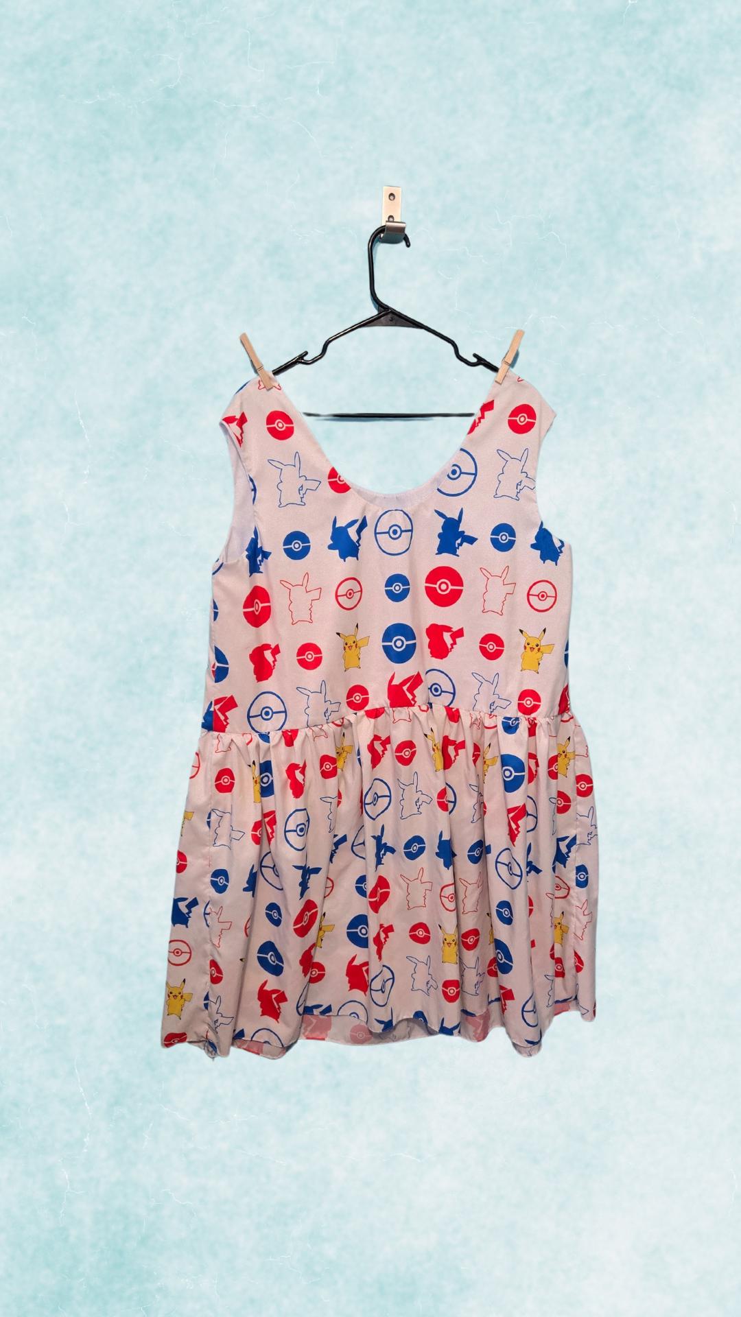 Handmade Pokémon-Inspired Sleeveless Dress – Fun and Playful Fan Style