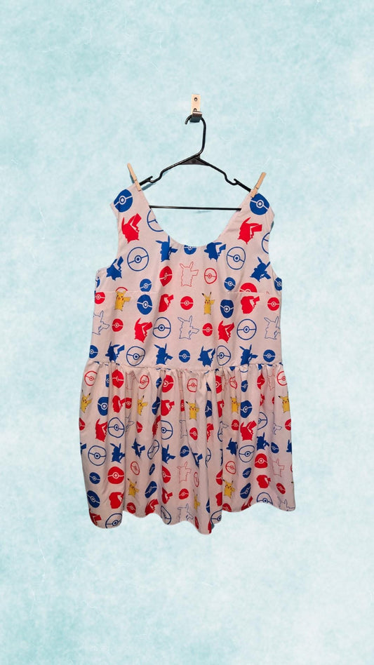 Handmade Pokémon-Inspired Sleeveless Dress – Fun and Playful Fan Style