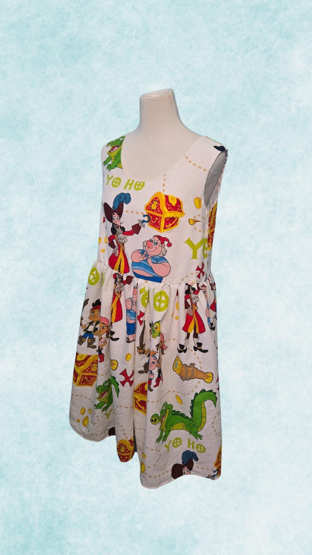 Handmade Pirate-Themed Sleeveless Dress – Fun and Playful Adventure Style