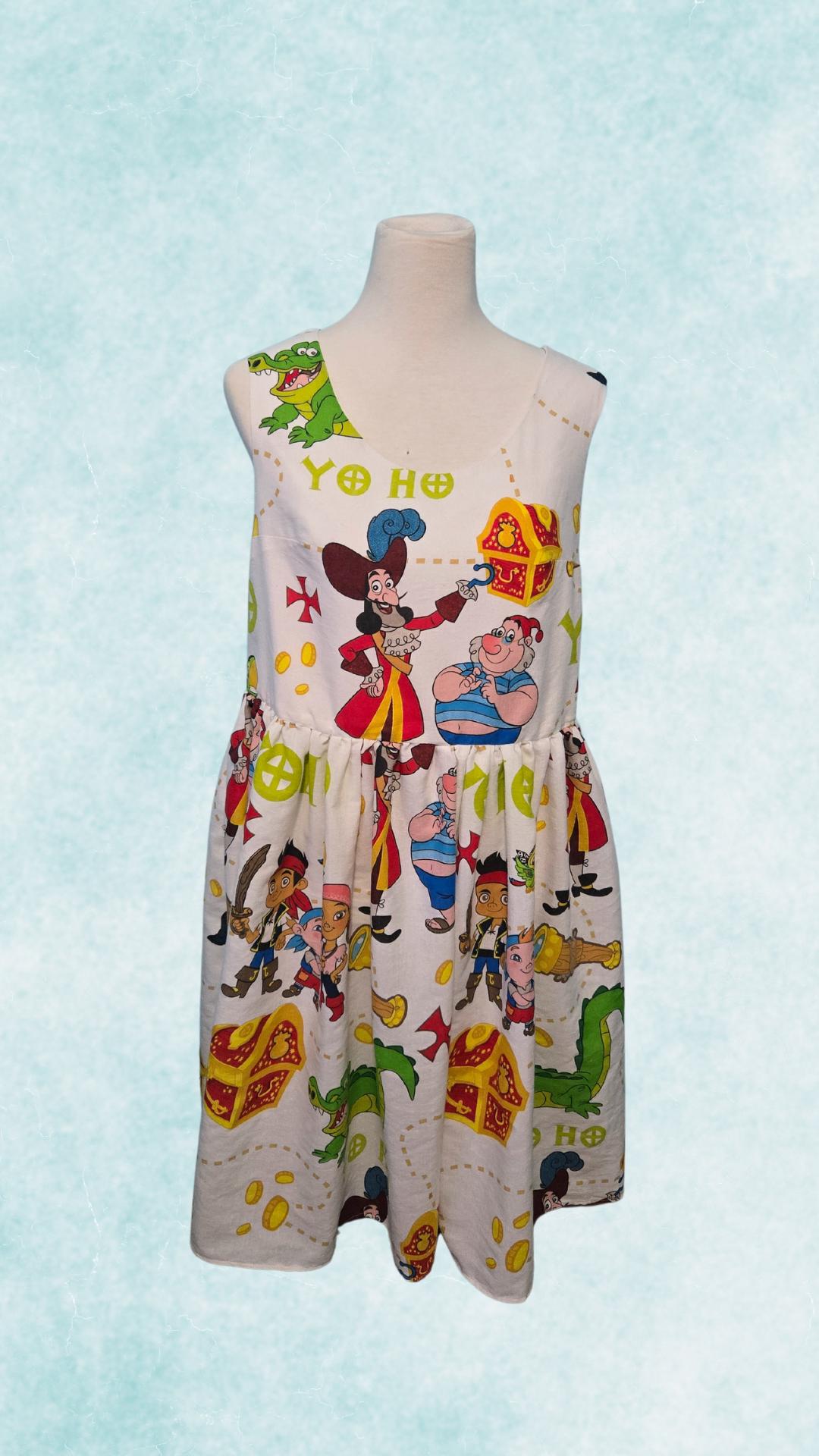 Handmade Pirate-Themed Sleeveless Dress – Fun and Playful Adventure Style